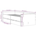 vidaXL Cadre de lit avec tiroirs chêne marron 90x200 cm
