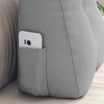 vidaXL Coussin de Dos Gris nuage 45 x 24 x 50 cm tissu