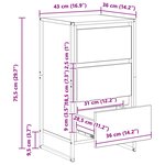 vidaXL Buffet Bois Ancien 42 x 36 x 75.5 cm Bois d'ingénierie