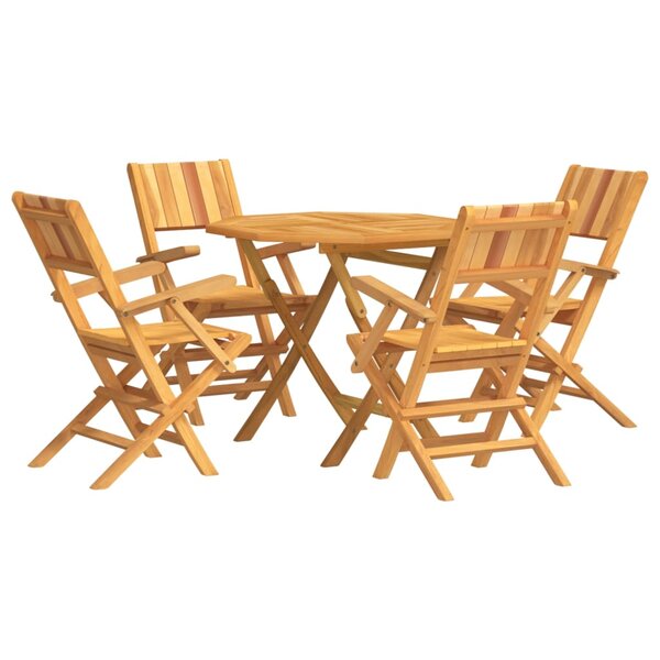 vidaXL Ensemble à manger de jardin 5 Pièces Bois de teck massif