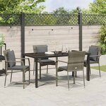 vidaXL Ensemble de salle à manger pour jardin 5 Pièces Gris Poly rotin