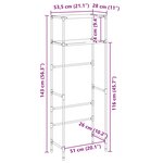 vidaXL Support de rangement 2 niveaux sur toilette Noir 53 5x28x143 cm