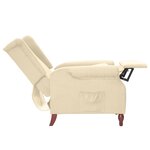 vidaXL Fauteuil inclinable Crème Tissu