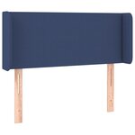 vidaXL Tête de lit avec oreilles Bleu 103x16x78/88 cm Tissu