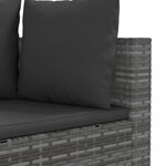 vidaXL Salon de jardin avec coussins 7 Pièces gris résine tressée