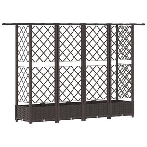 vidaXL Lit Élevé avec Treillis et Toit Marron 202 5 x 40 x 121 cm PP