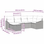 vidaXL Ensemble de canapé de jardin 6 Pièces Gris 55 x 62 x 69 cm