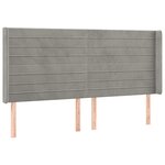 vidaXL Tête de lit à LED Gris clair 183x16x118/128 cm Velours