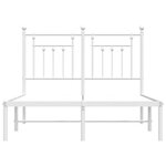 vidaXL Cadre de lit métal sans matelas et tête de lit blanc 120x190 cm