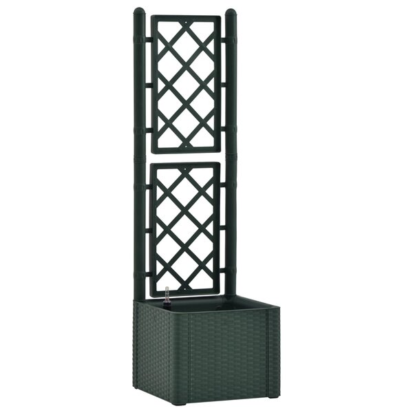 vidaXL Lit surélevé de jardin et treillis et système d'arrosage Vert