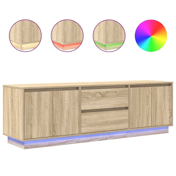 vidaXL Meuble TV avec lumières LED chêne sonoma 160 5x41x50 cm