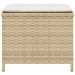 vidaXL Tabourets de jardin et coussins lot de 4 beige 41x41x36cm rotin