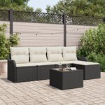 Ensemble de 5 Canapés de Jardin avec Coussins Rotin Synthétique Brun