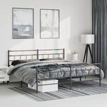 vidaXL Cadre de lit métal sans matelas avec pied de lit noir 183x213cm