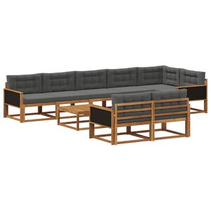 vidaXL Ensemble de canapés d'extérieur 9 Pièces Naturel et Anthracite