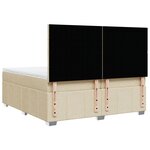 vidaXL Sommier à lattes de lit avec matelas Crème 200x200 cm Tissu