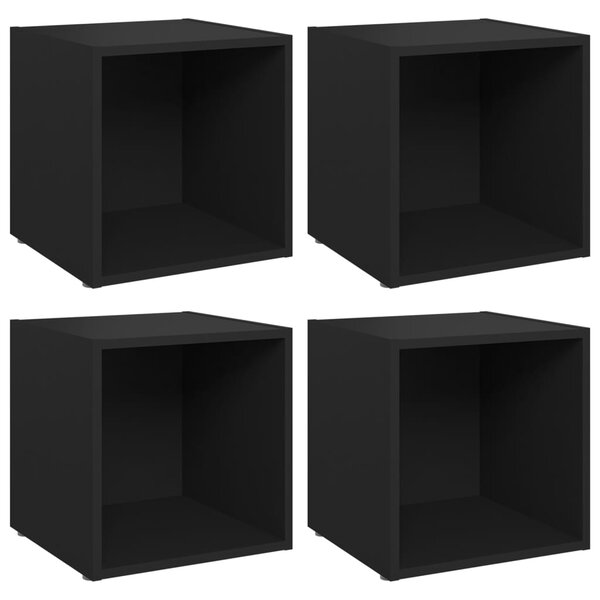 vidaXL Meubles TV 4 Pièces noir 37x35x37 cm bois d’ingénierie