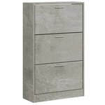 vidaXL Armoire à chaussures Gris béton 63x24x103 cm Bois d'ingénierie