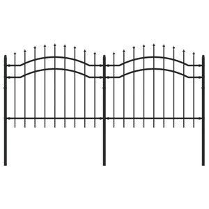 vidaXL Clôture de jardin avec sommet de lance Noir 140 cm