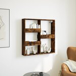 vidaXL Armoire murale chêne fumé 80x15x80 cm bois d'ingénierie