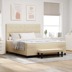 vidaXL Lit à ressorts avec matelas Crème 180 x 200 cm tissu