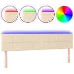 vidaXL Tête de lit à LED Crème 200x5x78/88 cm Tissu