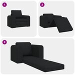 vidaXL Sofa lit 2-en-1 noir 98x71x83 cm tissu