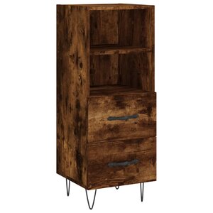 vidaXL Buffet Chêne fumé 34 5x34x90 cm Bois d'ingénierie