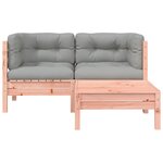 vidaXL Canapé de jardin avec coussins et repose-pied 2 places