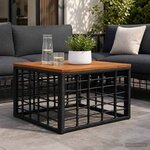 vidaXL Table de Jardin Noir et naturel 55 x 55 x 37 cm