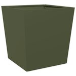vidaXL Jardinières 2 Pièces vert olive 50x50x50 cm acier