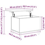 vidaXL Table basse Noir 60x44 5x45 cm Bois d'ingénierie