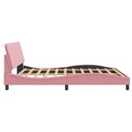 vidaXL Cadre de lit avec tête de lit Rose 180x200 cm Velours
