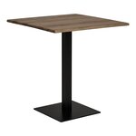 Table de café chêne fumé base en métal noir 70 x 70 x 75 cm
