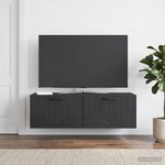 vidaXL Meuble TV mural Noir 98 x 41 x 30 cm Bois d'ingénierie