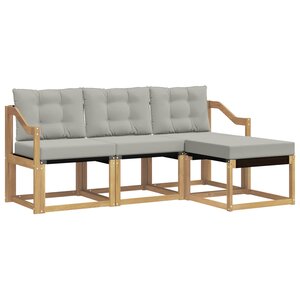 vidaXL Ensemble de canapés d'extérieur 4 pc Blanc et gris clair