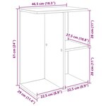 vidaXL Table de chevet vieux bois 46 5x29x61 cm bois d'ingénierie