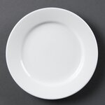 Assiettes à bord large blanches 230(ø)mm - lot de 12 - olympia -  - porcelaine