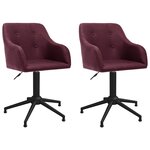 vidaXL Chaises à manger pivotantes lot de 2 violet tissu