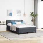 Lit Box Spring vidaXL avec Matelas Gris Foncé 140x190 cm Velours