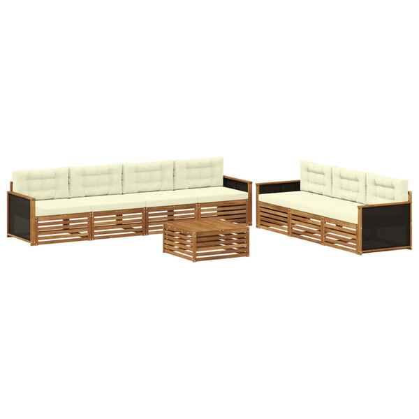 vidaXL Ensemble de canapés d'extérieur 8 Pièces Naturel et Crème