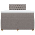 vidaXL Sommier à lattes de lit avec matelas Taupe 120x200 cm Tissu