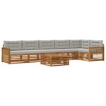 vidaXL Ensemble de canapés d'extérieur 7 Pièces Naturel et gris clair