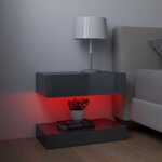 Vidaxl tables de chevet 2 pièces gris brillant 60x35 cm aggloméré