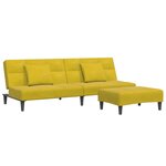 vidaXL Canapé-lit à 2 places avec repose-pied jaune velours