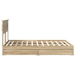 vidaXL Lit de Rangement Chêne Sonoma 140 x 200 cm Bois d'ingénierie