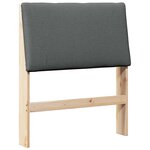 vidaXL Tête de lit capitonnée Gris foncé 75 cm Pin massif
