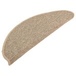 vidaXL Tapis d'escalier 15 pièces 65 x 21 x 4 cm Beige foncé Demi-rond Grand
