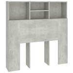 vidaXL Armoire de tête de lit Gris béton 100x19x103 5 cm
