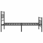 vidaXL Cadre de lit métal sans matelas avec pied de lit noir 100x190cm